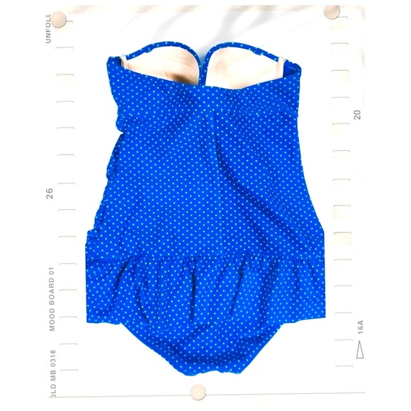 Blue Polkadot One Piece Swimsuit - Picture 2 of 4